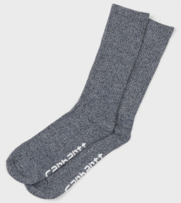 Basic Socks Blue Heather/White
