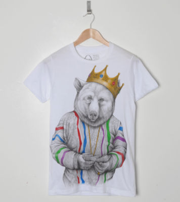 Biggie Bear T-Shirt White/Black