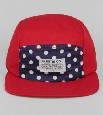 Polka Dot 5 Panel Cap Red/Navy/White