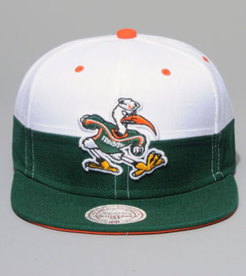 Mitchell & Ness Miami Hurricanes Split Snapback Cap