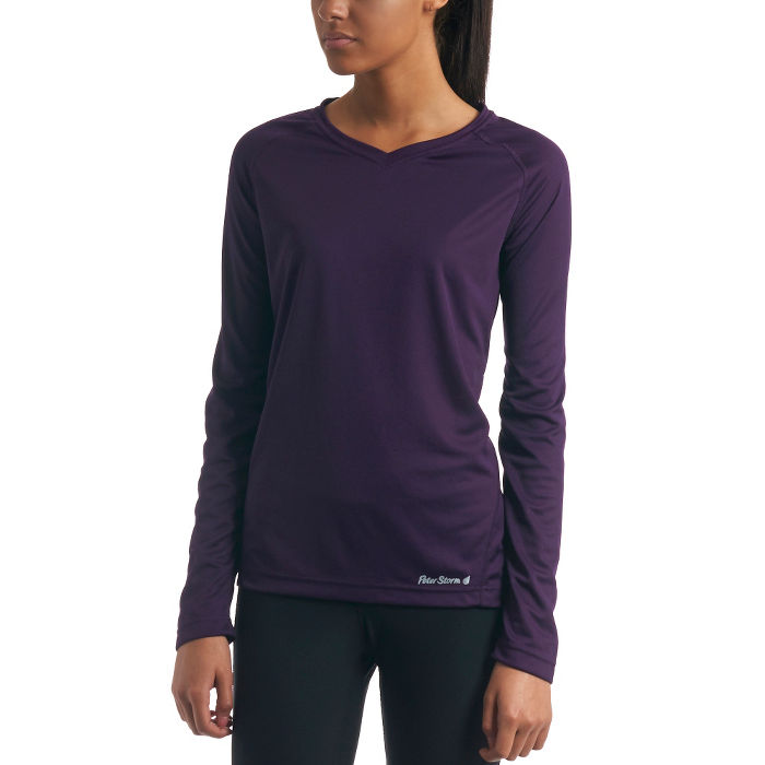 Womens Tech Long Sleeve V Neck T-Shirt