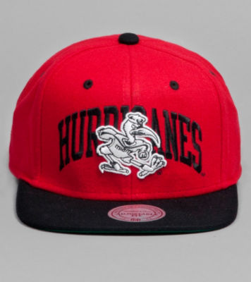 Mitchell & Ness Wool Miami Hurricanes Snapback Cap