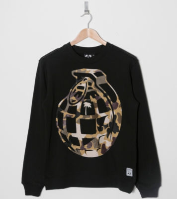Grenade Camo Sweatshirt - size? Exclusive Black/Brown/Ecru