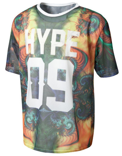 Hype Printed Mesh T-Shirt Junior