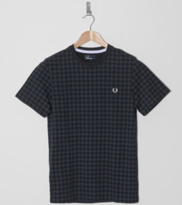 Gingham Print T-Shirt Navy