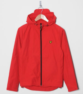 Zip Through Hooded Shell Jacket Red