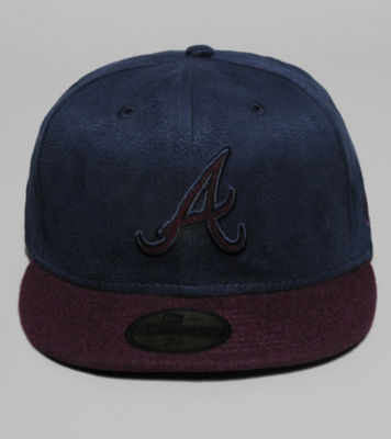 MLB Atlanta Braves Mel Suede 5950 Fitted Cap Navy/Maroon