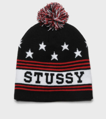 Stadium Bobble Hat Black/Red/White