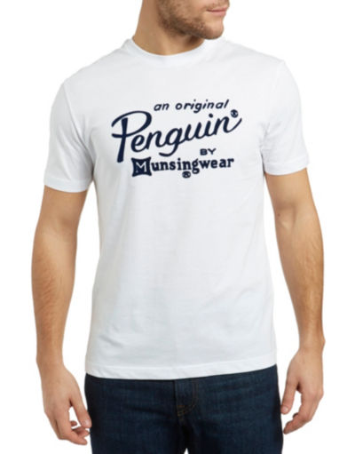 Original Penguin Flock Script T-Shirt