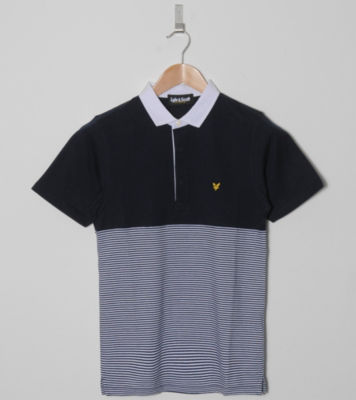 Lyle & Scott Panel Stripe Polo Shirt