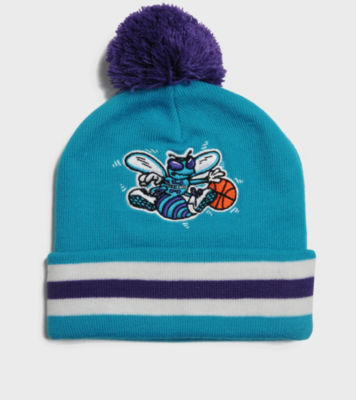 Mitchell & Ness Charlotte Hornets NBA Stripe Bobble Hat