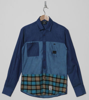 Oregon Long Sleeve Shirt Blue/Turquoise/Brown/Black