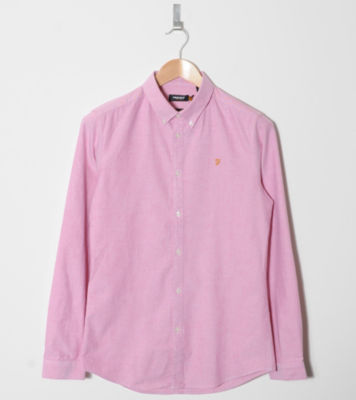 Brewer Oxford Long Sleeved Shirt Raspberry