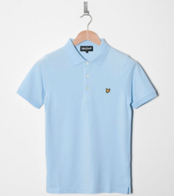 Cotton Pique Polo Shirt Light Blue