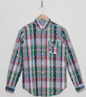 Staple Design Long Sleeved Backstop Plaid Shirt