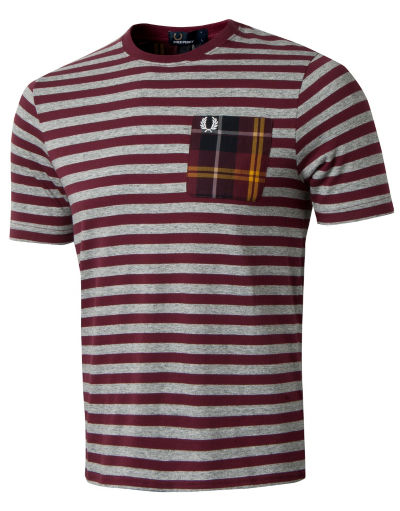 Fred Perry Stripe/Checked Pocket T-Shirt Junior