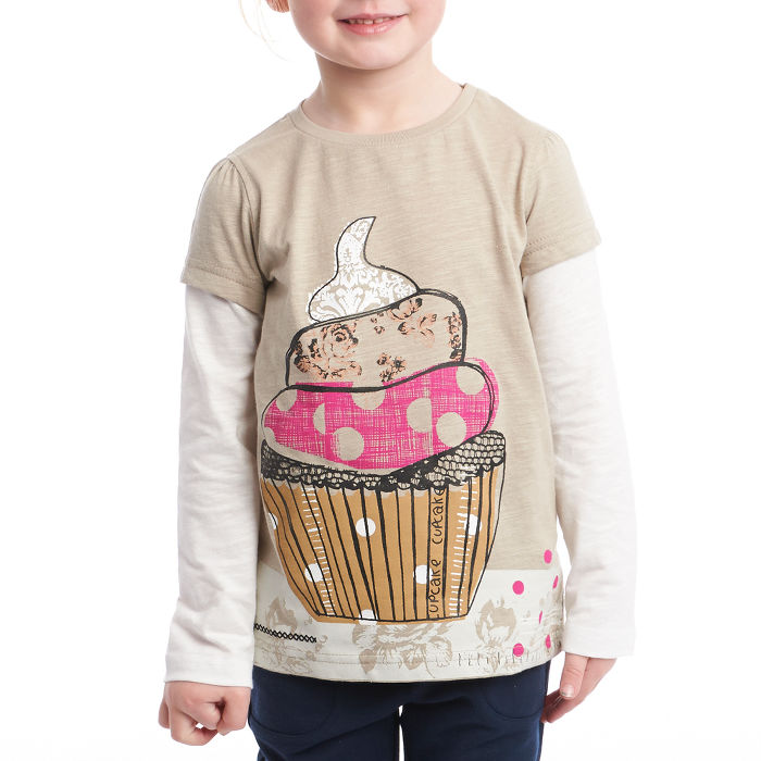 Girls Cupcake Long Sleeved T-Shirt
