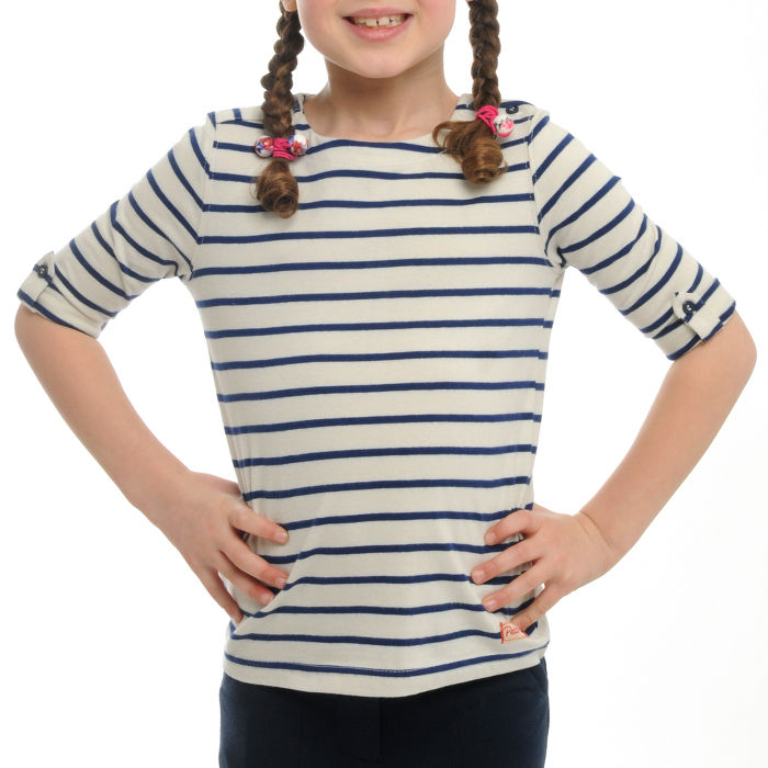 Girls Breton 3/4 Sleeve T-Shirt