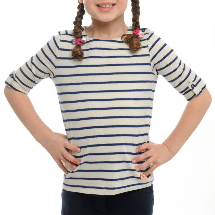 PETER STORM Girls Breton 3/4 Sleeve T-Shirt