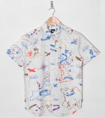 Stussy Short Sleeve Map Print Shirt