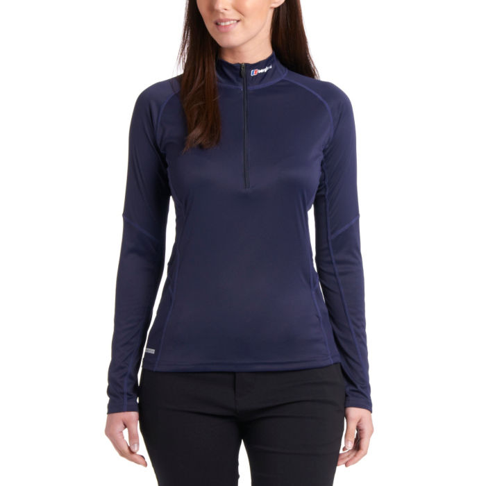 BERGHAUS Womens Longsleeve Zip Neck Technical T-Shirt