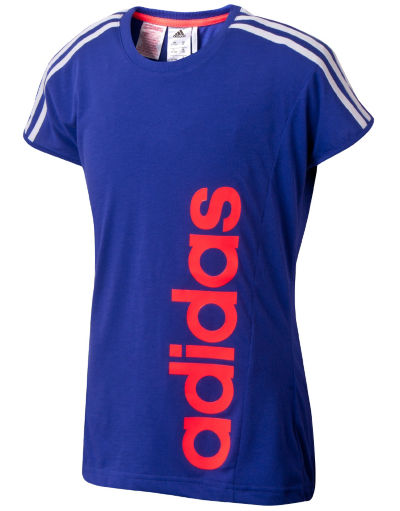 adidas Girls 3 Stripe T-Shirt Junior