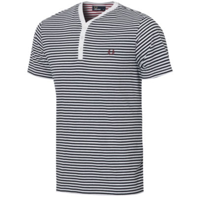 Fred Perry Y-Neck Striped T-Shirt