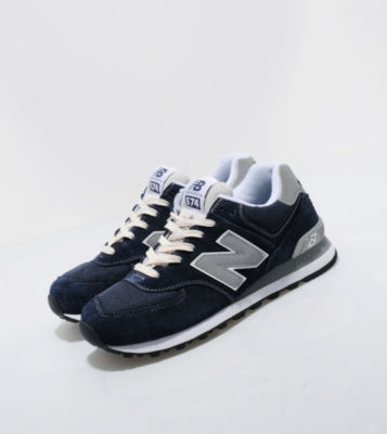 574 Suede Navy/Silver/White