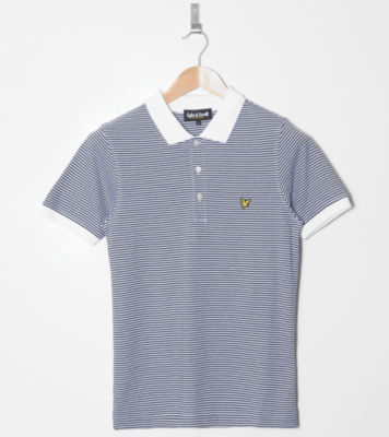 Striped Jersey Polo Shirt Navy/White