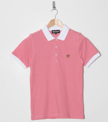 Striped Jersey Polo Shirt Red/White