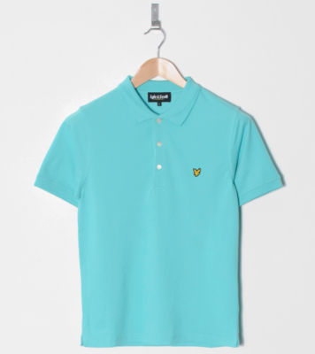 Cotton Pique Polo Shirt Mint Blue