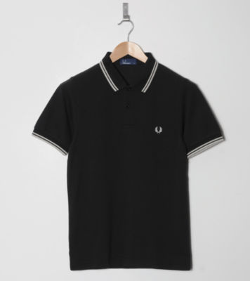 Slim Pique Polo Shirt Black/Porcelain