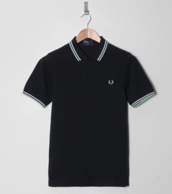 Slim Pique Polo Shirt Navy/Ecru