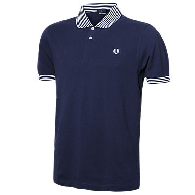 Fred Perry Striped Collar Polo Shirt with Cashback from JD Sports